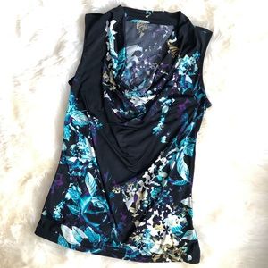 Low cut floral sleeveless top